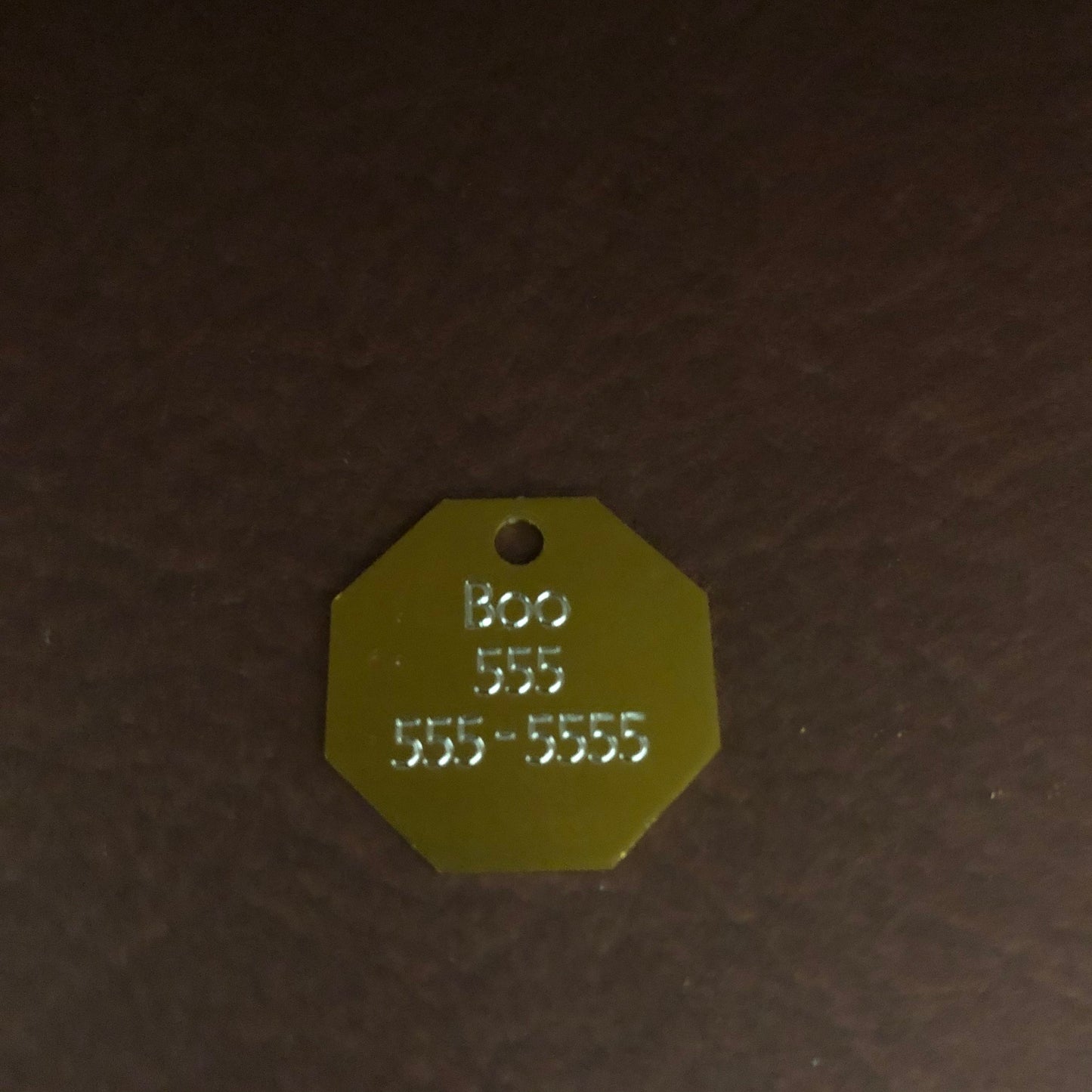 Oh Shit I’m lost, Small Stop Sign Aluminum Tag, Available in Gold or Red Personalized Diamond Engraved Cat Kitten ID Tags For Dog Collar