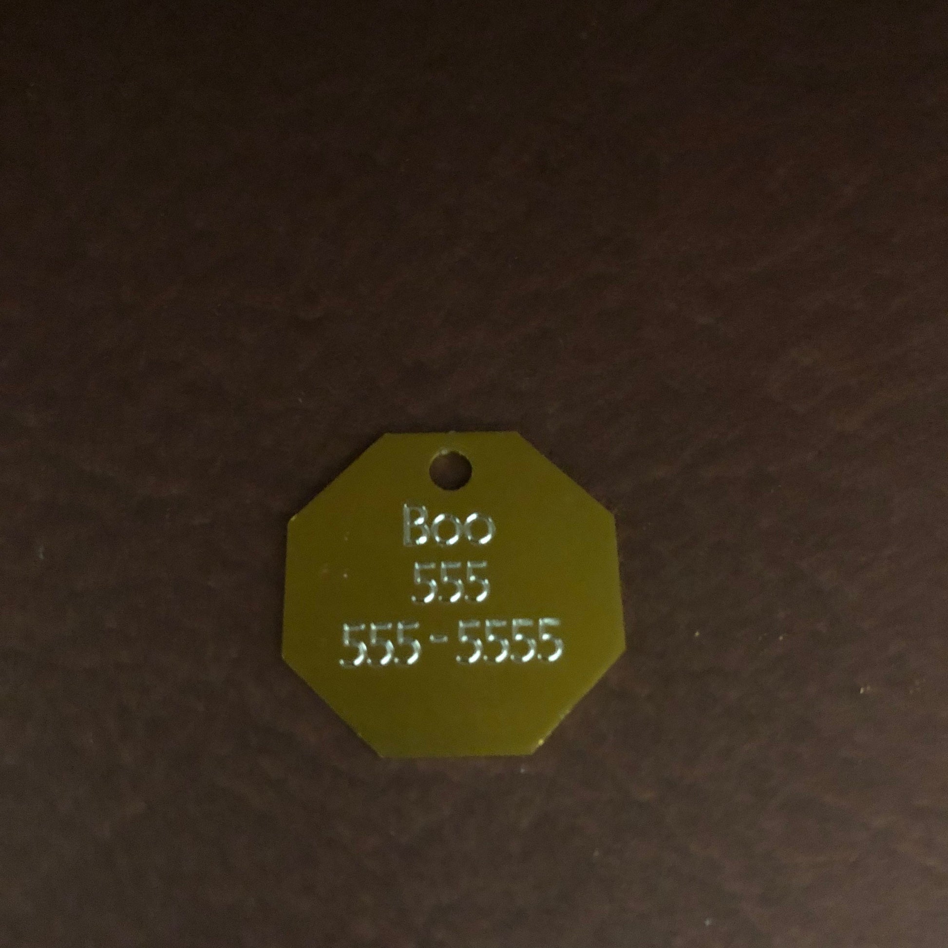Oh Shit I’m lost, Small Stop Sign Aluminum Tag, Available in Gold or Red Personalized Diamond Engraved Cat Kitten ID Tags For Dog Collar