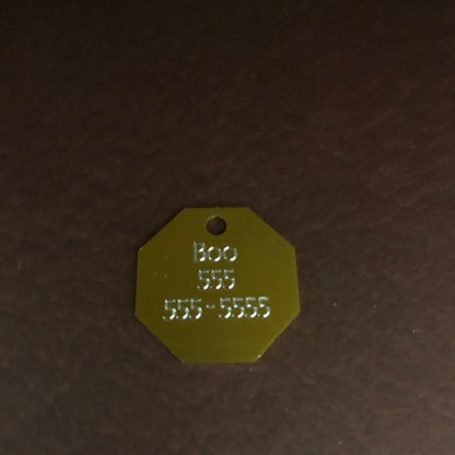 Oh Shit I’m lost, Small Stop Sign Aluminum Tag, Available in Gold or Red Personalized Diamond Engraved Cat Kitten ID Tags For Dog Collar
