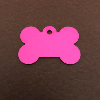 Purebred Princess, Large Pink Bone, Personalized Aluminum Tag Diamond Engraved Dog Tag Cat Tag Small Animal Tag Kitty Tag Puppy PBPILPIB