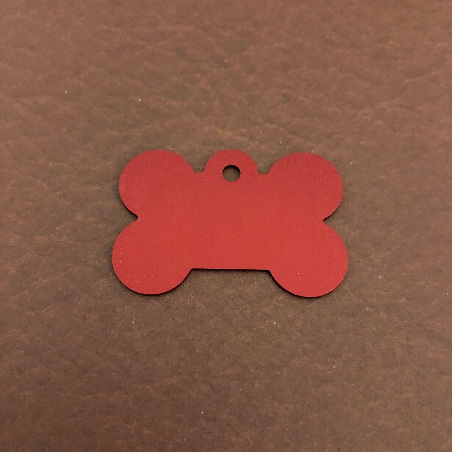 Spaz! Large Red Bone Personalized Aluminum Tag Diamond Engraved Dog Tag Puppy Tag SPAZLRB