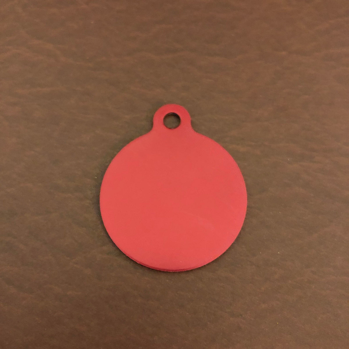 Soccer Ball, Red Large Circle Tag, Personalized Aluminum Tag, Diamond Engraved, Key Chain, Keychain, For Lost Keys, SBLRCT2