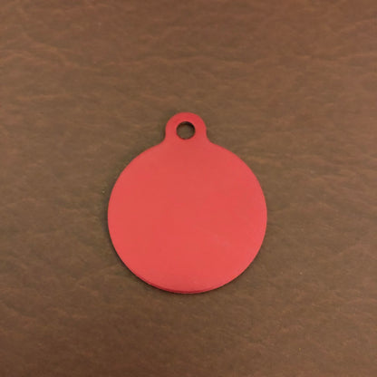 Soccer Ball, Red Large Circle Tag, Personalized Aluminum Tag, Diamond Engraved, Key Chain, Keychain, For Lost Keys, SBLRCT2