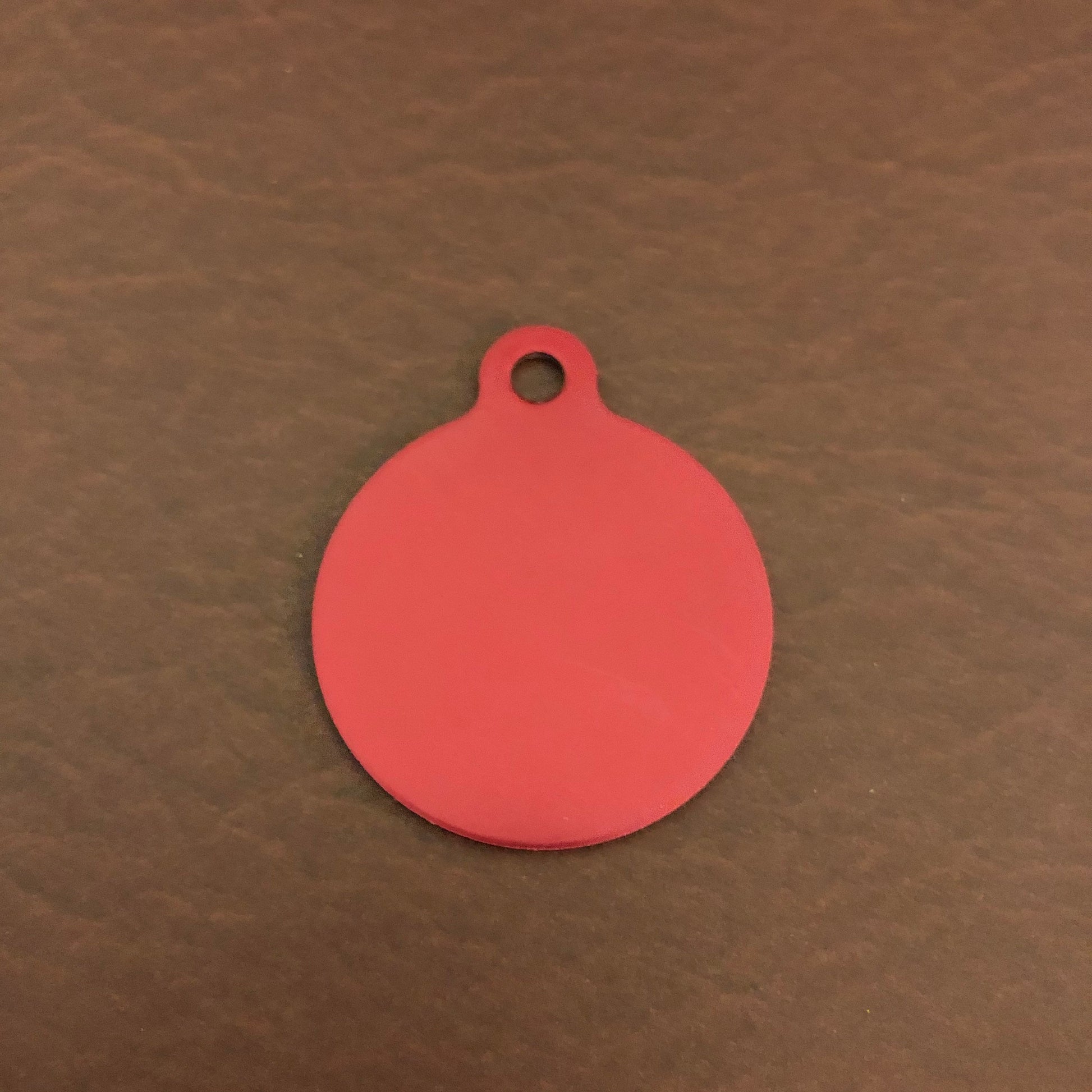 Soccer Ball, Red Large Circle Tag, Personalized Aluminum Tag, Diamond Engraved, Key Chain, Keychain, For Lost Keys, SBLRCT2