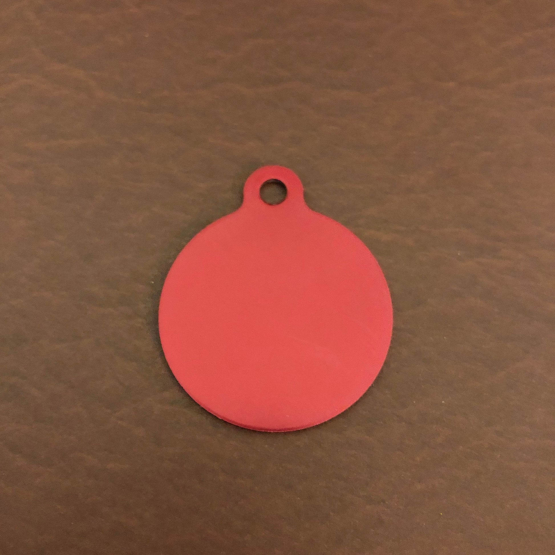 Spoiled, Large Red Circle Personalized Aluminum Tag, Diamond Engraved, Personal ID Tag, Keychain, Dog Tag, Cat Tag, For Dog Collar