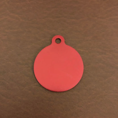 Horse, Large Red Circle, Personalized Aluminum Tag, Diamond Engraved, Personal ID Tag, Keychain, Dog Tag, Cat Tag, For Lost Keys