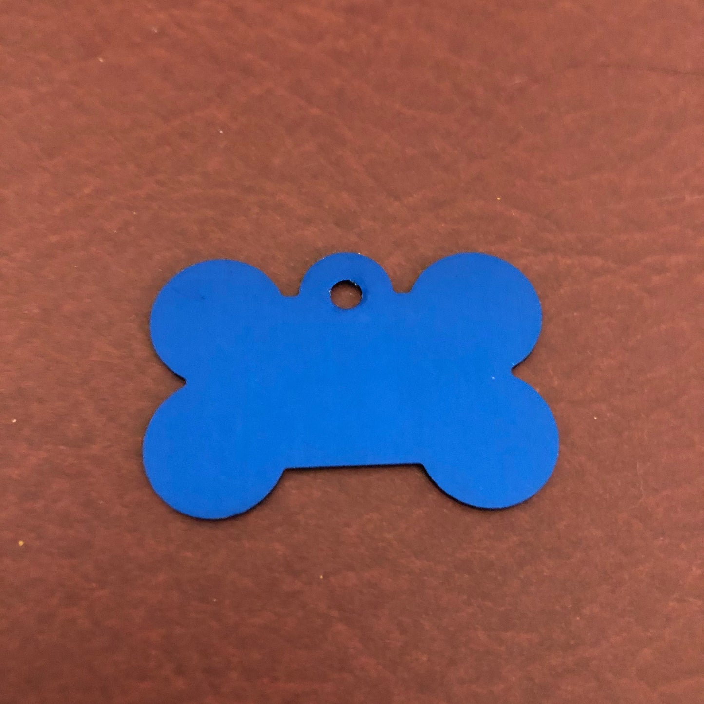 Rub My Belly, Large Blue Bone Aluminum Tag, Personalized Diamond Engraved, Dog Tag, Puppy Tag, ID Tag, Tag for Dog Collar RMMLBB