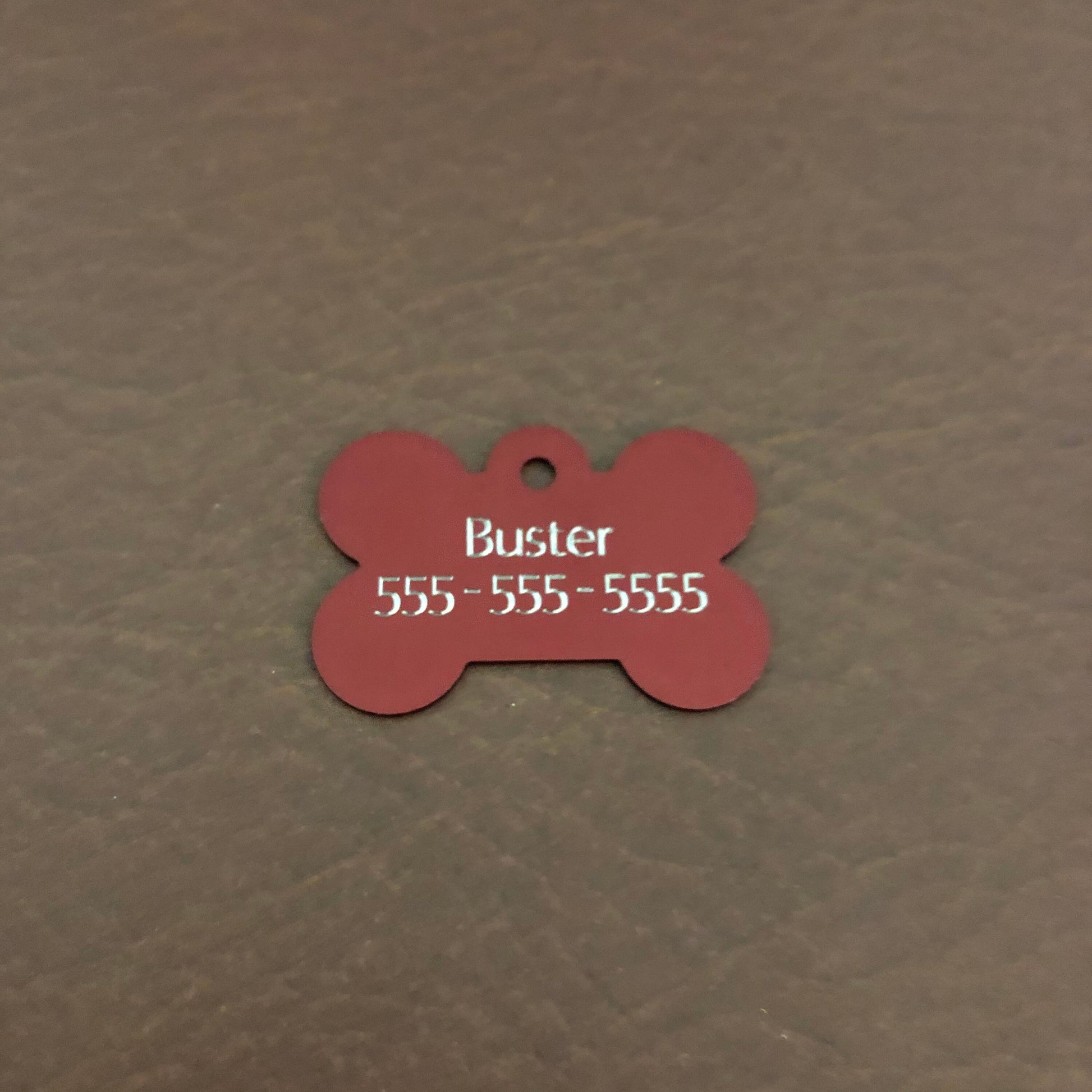 I'm Loved, Large Red Bone, Personalized Aluminum Tag, Diamond Engraved, Dog Tag, Puppy Tag, For Dog Collar, Gift for Puppy, ILLRB