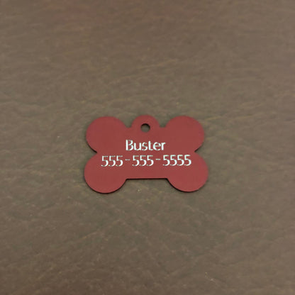 I'm Loved, Large Red Bone, Personalized Aluminum Tag, Diamond Engraved, Dog Tag, Puppy Tag, For Dog Collar, Gift for Puppy, ILLRB
