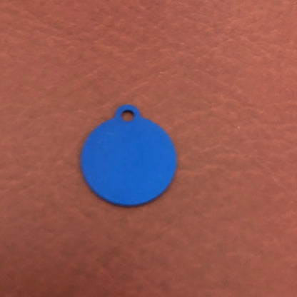 Cartoon Skull and Bones Crossbones Small Blue Circle Aluminum Tag Personalized Diamond Engraved Dog Tag Cat Tag ID Tag Pet tag Puppy Tag