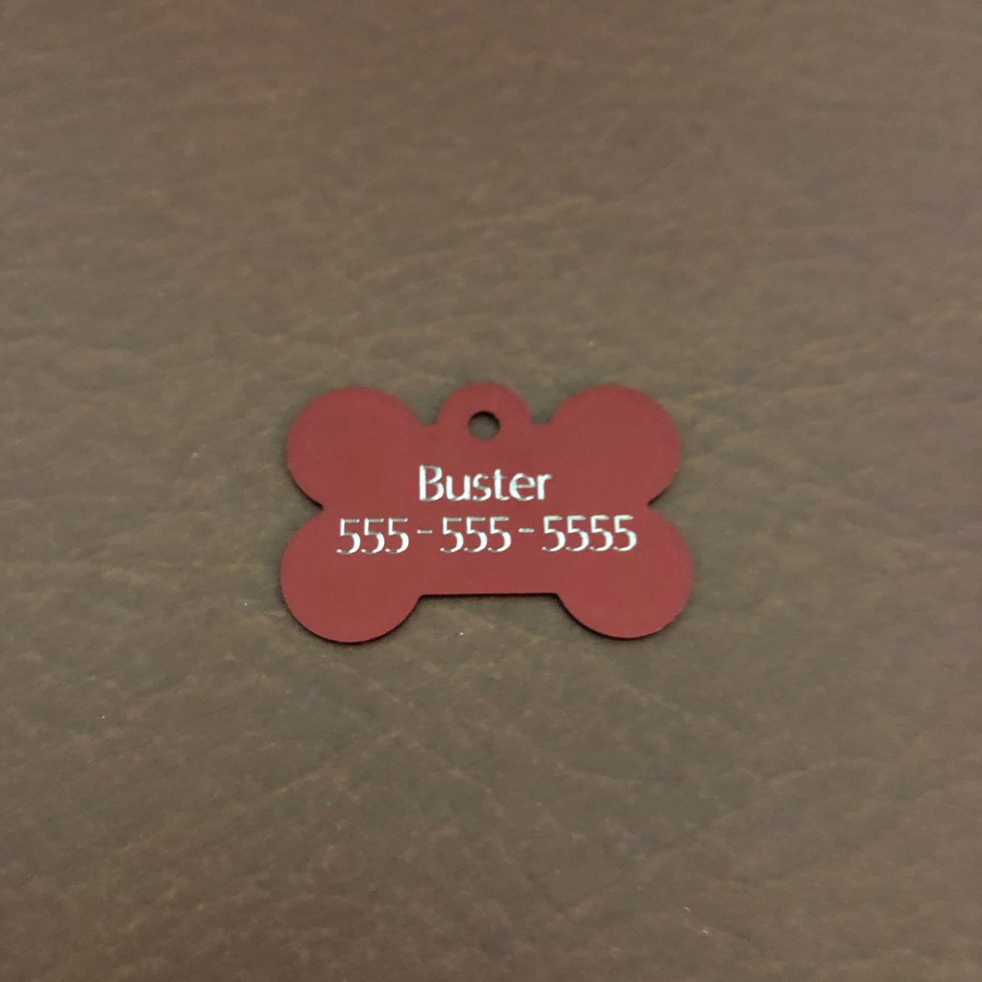 Maple Leaf Canadian Flag, Large Red Bone Dog Tag, Personalized Aluminum Tag, Diamond Engraved, Dog Tag, Puppy Tag, For Dog Collar, MLCFLRB