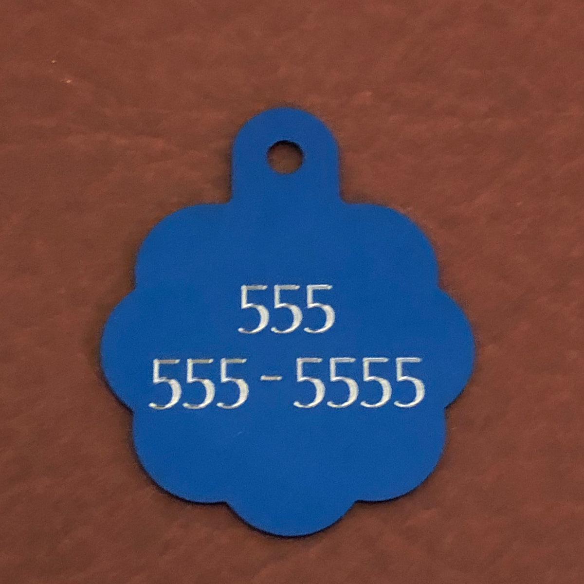 Cocker Spaniel Dog, Large Blue Rosette Tag, Personalized Aluminum Tag, Diamond Engraved, Dog Cat Tag ID Tag Kitty Tag Puppy Tag CARALBRT