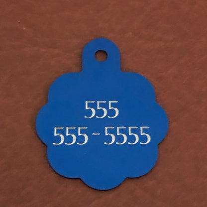 Canadian Flag, Large Blue Rosette Tag, Personalized Aluminum Tag, Diamond Engraved, Dog Cat Tag ID Tag Kitty Tag Puppy Tag CA2ALBRT