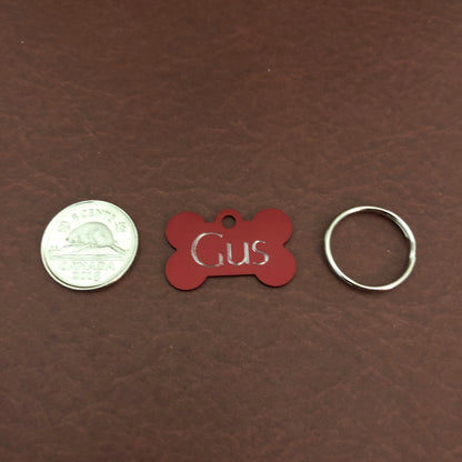 Small Bone, Personalized Aluminum Tag, Diamond Engraved, Dog Tag, ID Tag, Puppy Tag, Tag for Dog Collar, Lost Dog ID, SBPABT