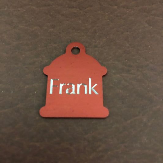 Small Fire Hydrant, Aluminum Tag, Personalized Diamond Engraved Available, in Gold Or Red, Puppy Tag, Cat Tag, Dog Tag, ID Tags, Pet Tags,