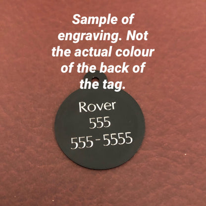 Dapper Dog, Dog Tag, Cat Tag, Large Circle Tag, Personalized Aluminum Tag, Diamond Engraved, Puppy Tag, Kitty Tag, Key Chain, Keychain