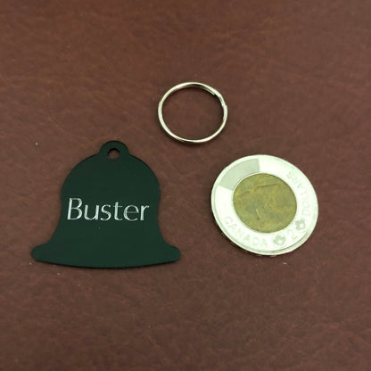 si je suis sorti je suis perdu, Large Green Bell, Personalized Aluminum Tag Diamond Engraved Dog Cat Tag ID Tag Kitty Tag Puppy Tag, Collars