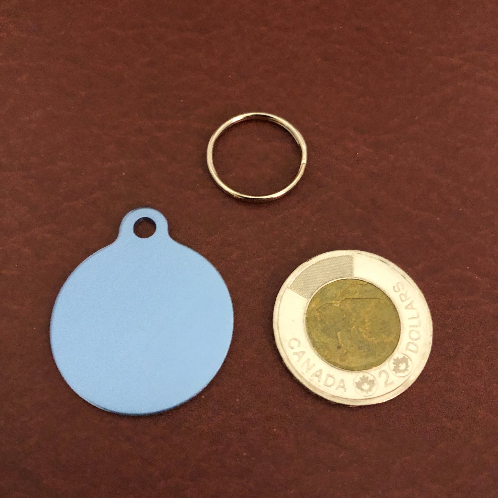 Wet Paint Dog Tag Large Circle Tag Personalized Aluminum Tag Diamond Engraved Puppy Tag