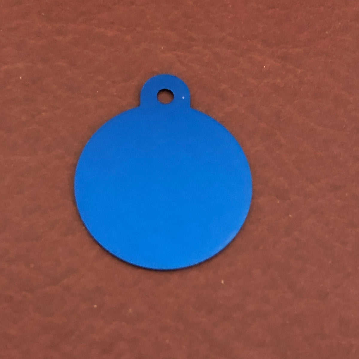 Purebred Prince Large Circle Tag Blue Personalized Aluminum Tag Diamond Engraved Dog Tag Cat Tag Animal Tag Kitty Tag Puppy Tag PBPLBCT