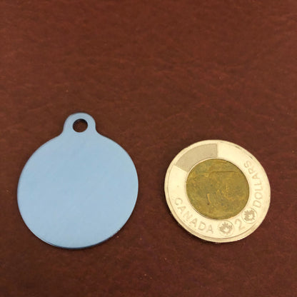 Wet Paint Dog Tag Large Circle Tag Personalized Aluminum Tag Diamond Engraved Puppy Tag