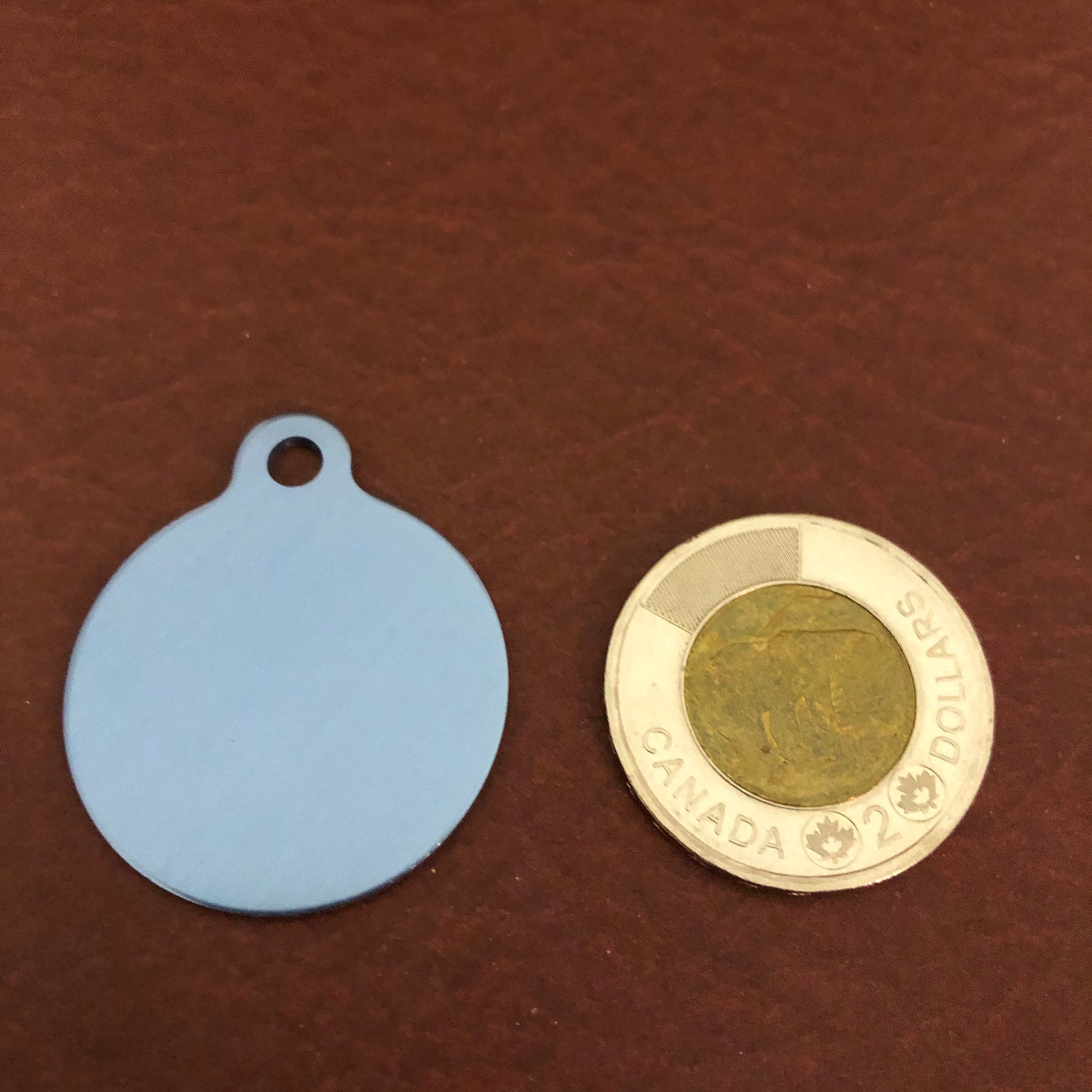 Wet Paint Dog Tag Large Circle Tag Personalized Aluminum Tag Diamond Engraved Puppy Tag