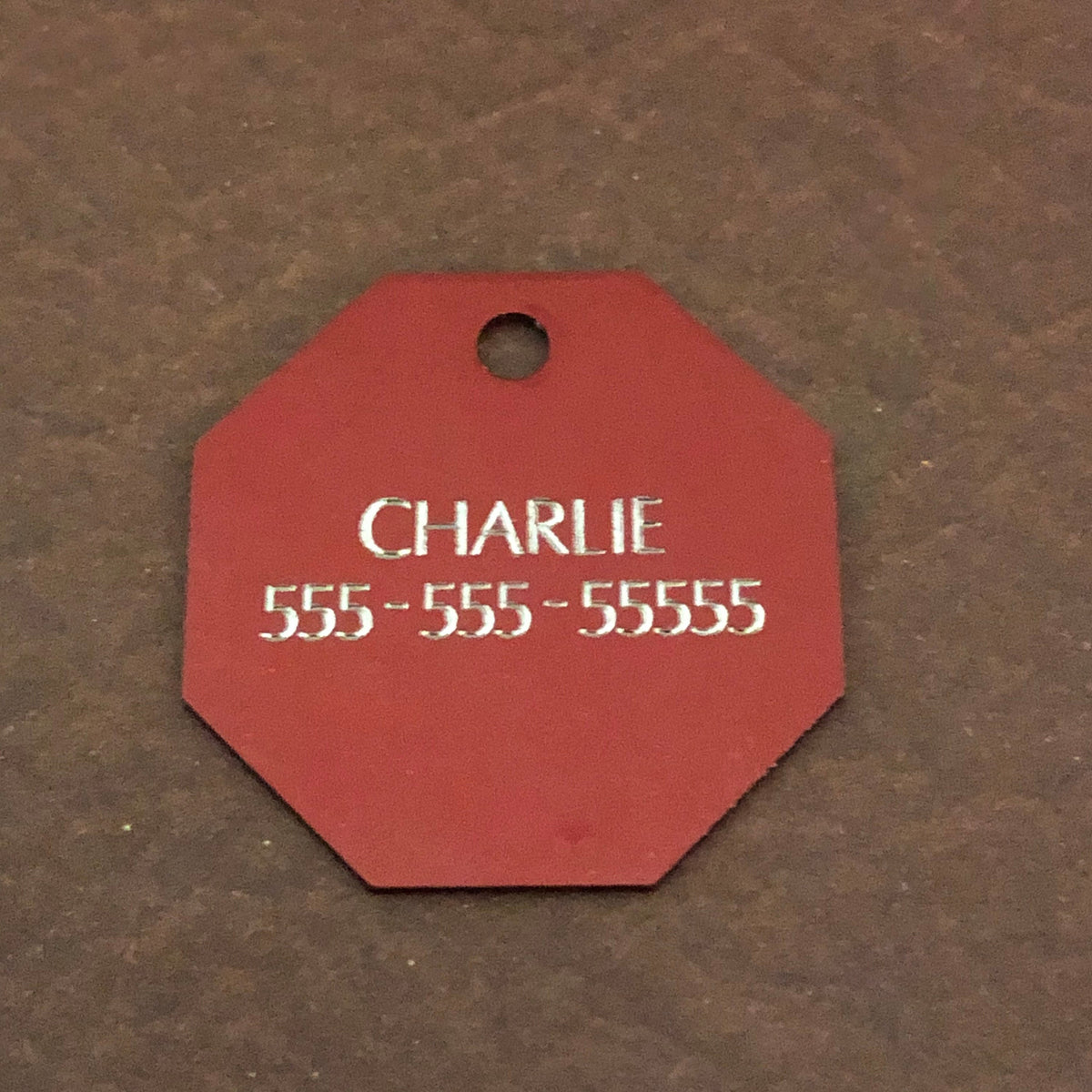Poodle, Dog, Large Stop Sign, Personalized Aluminum Tag Diamond Engraved Tag ID For Bags, Key Chains. CAFAPLSS