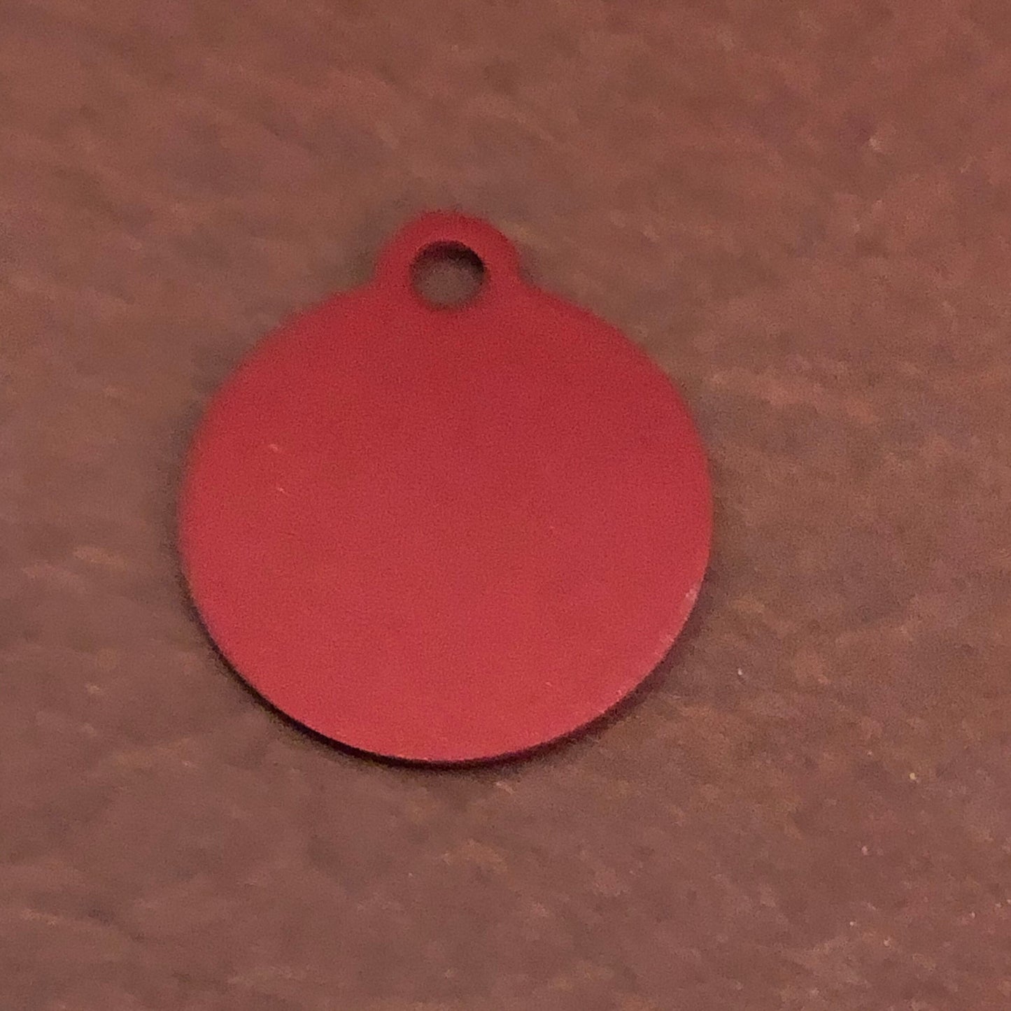 Spoiled, Small Red Circle Aluminum Tag, Personalized Diamond Engraved, Cat Tag, Dog Tag, Pet ID Tags, For Dog Collar, SSRC