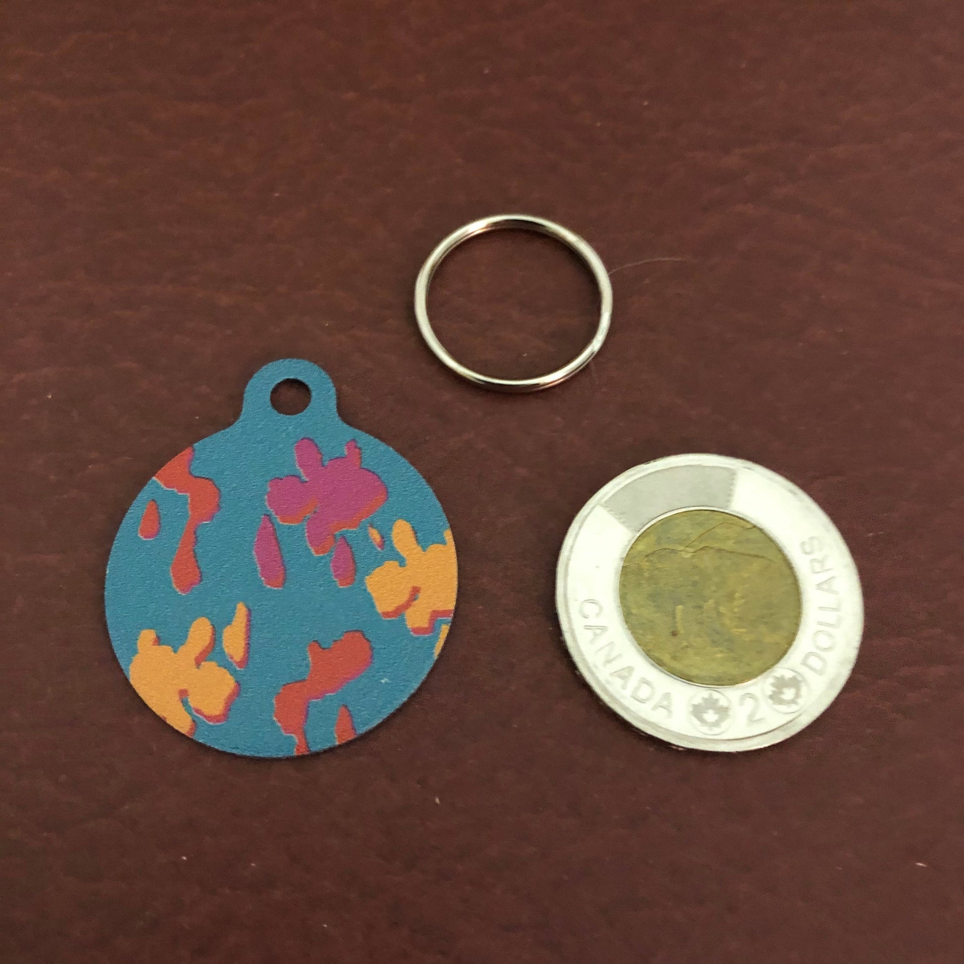 Wet Paint Dog Tag Large Circle Tag Personalized Aluminum Tag Diamond Engraved Puppy Tag