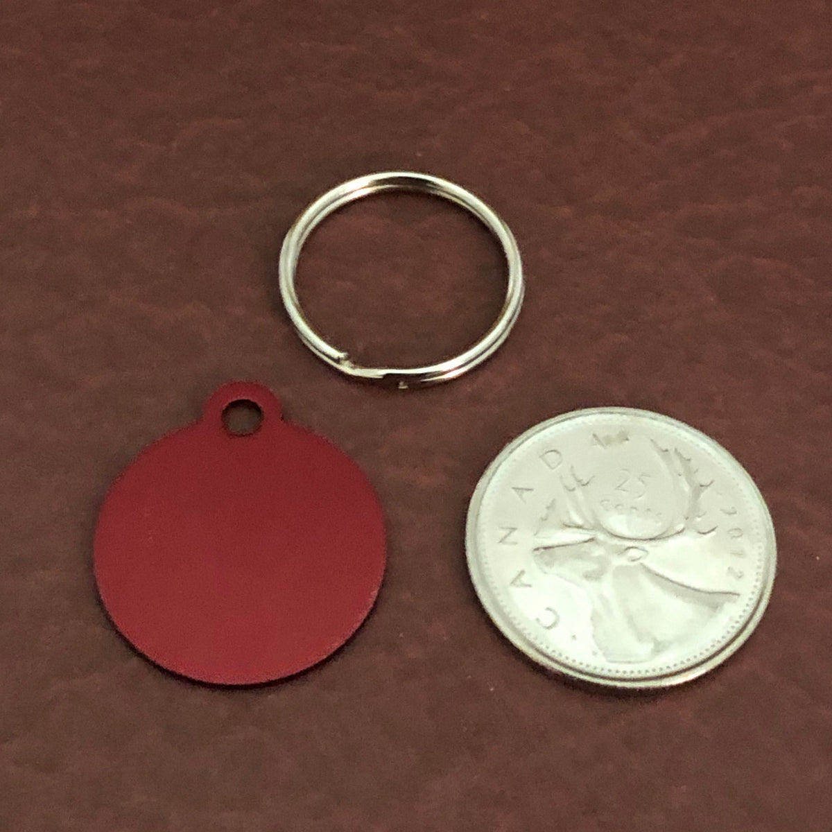 Sheriff, Sheriff Tag, Small Red Circle Aluminum Tag, Personalized Diamond Engraved Cat ID Dog ID Cat tag Dog Tag Pet Tags Id Tags SBSRC