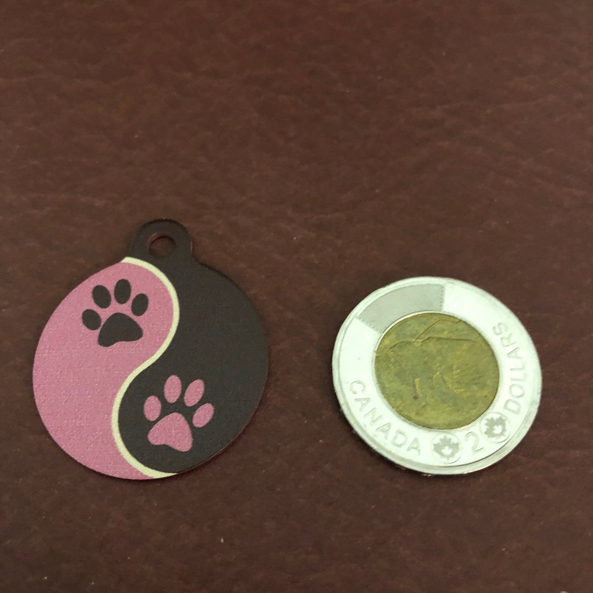 Tickled Pink Paws Large Circle Tag Personalized Aluminum Tag Diamond Engraved Puppy Tag Kitty Tag Dog Tag Cat Tag