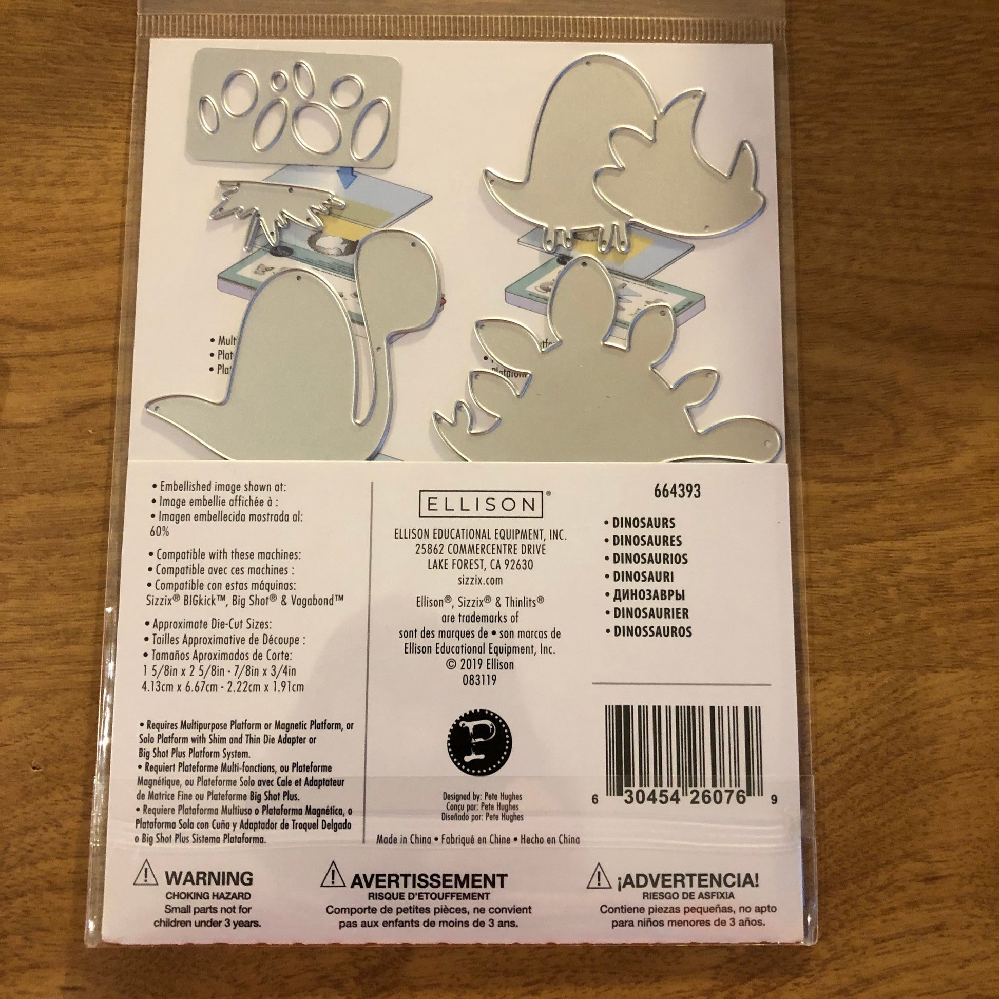 Sizzix Dinosaurs Thinlits 9 Dies Set by Pete Hughes 664393
