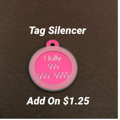 Daisy Floral Print Large Pink Circle, Personalized Aluminum Tag, Diamond Engraved, Dog Tag Cat Tag Small Animal Tag Human ID Tag Kitty Puppy