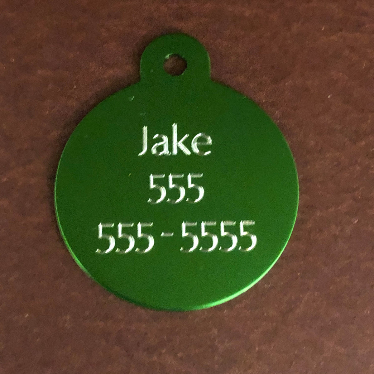 Turtle, Large Circle Aluminum Tag, Personalized Diamond Engraved, Cat Tag, Dog Tag, Human ID Tag for Bags, Backpacks, Key Chain CAET2MAPLCT