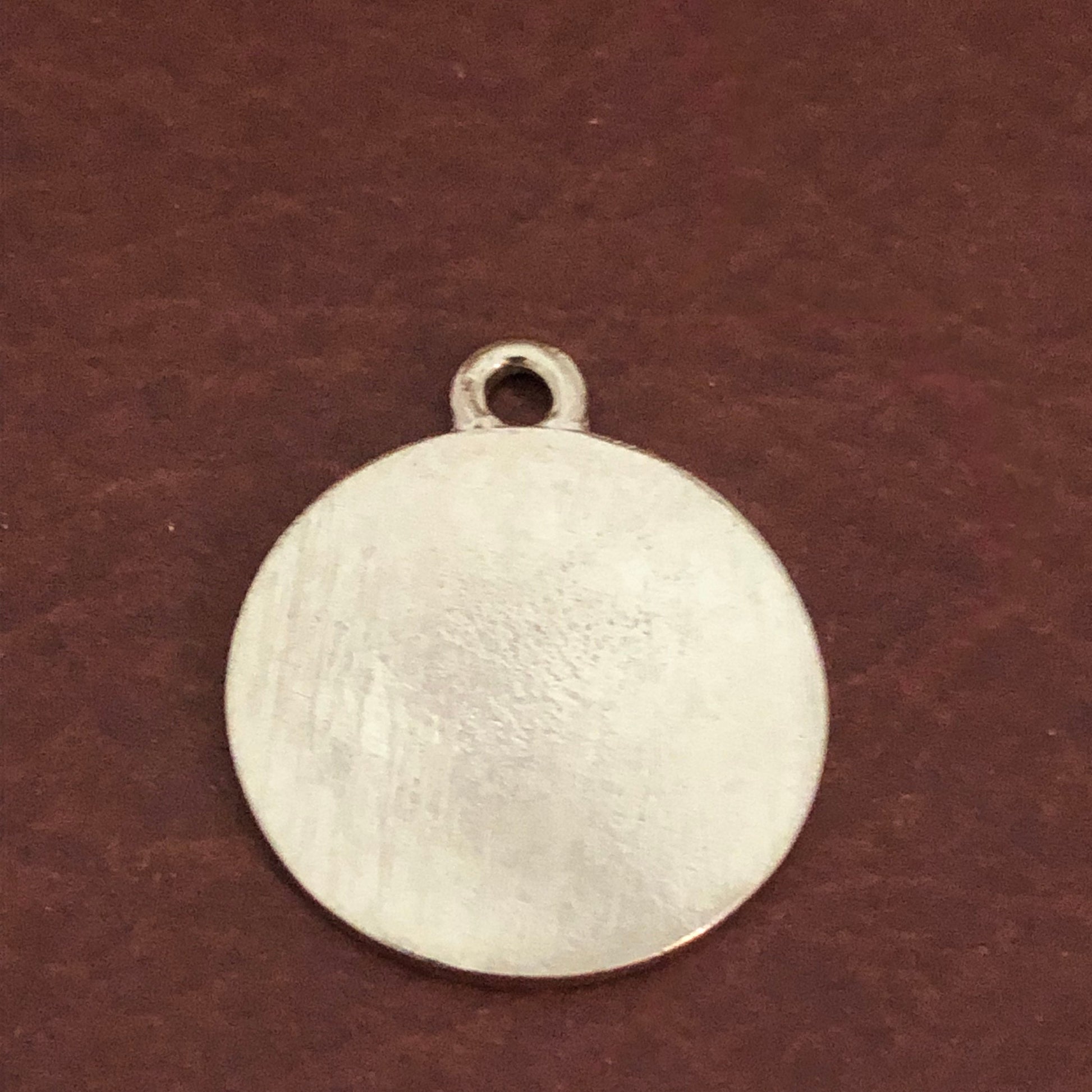 Hammered Horseshoe Tags, Pink Horseshoe, Large Pewter Circle Tag, Personalized Diamond Engraved, Dog Tag, Cat Tag For Dog Collar. Keychain
