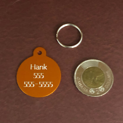 I'm Blind, Large Circle Aluminum Tag, Personalized Diamond Engraved, Cat Tag, Dog Tag, Puppy Tag, ID Tags, For Dog Collar, For Cat Collar