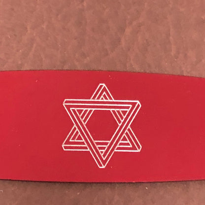 The Star of David, Magen David, Aluminum Personalized Red Luggage Tag, Diamond Engraved, Carry-on, Backpack, Suitcases CAdAPLT