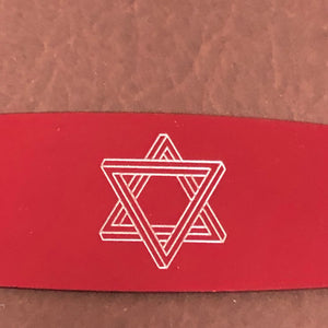 The Star of David, Magen David, Aluminum Personalized Red Luggage Tag, Diamond Engraved, Carry-on, Backpack, Suitcases CAdAPLT