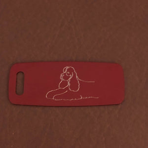 Cocker Spaniel Dog, Aluminum Personalized Luggage Tag, Diamond Engraved, Perfect for Carry-on, Backpacks and Suitcases, CABAPLT