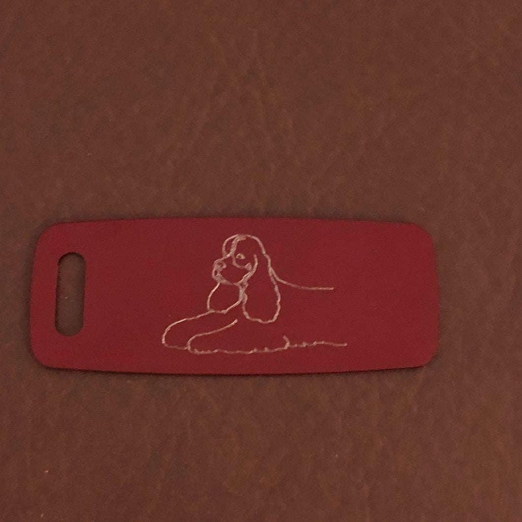 Cocker Spaniel Dog, Aluminum Personalized Luggage Tag, Diamond Engraved, Perfect for Carry-on, Backpacks and Suitcases, CABAPLT