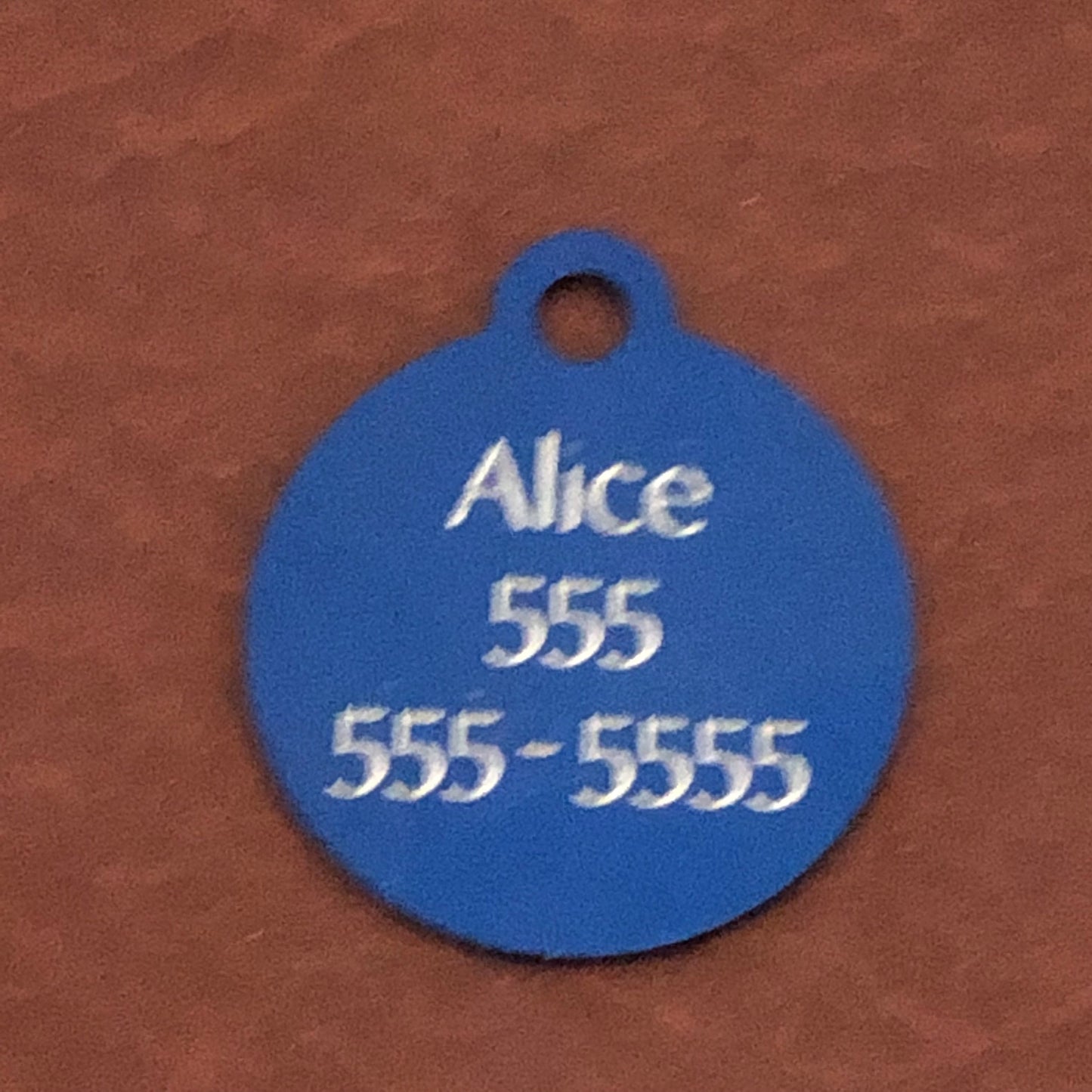 Indoor Only Cat Call My Dad, Small Circle Aluminum Tag, Personalized Diamond Engraved Cat Tag, Cat ID, Kitty Tag, For Cat Collar, IOCCMDSC
