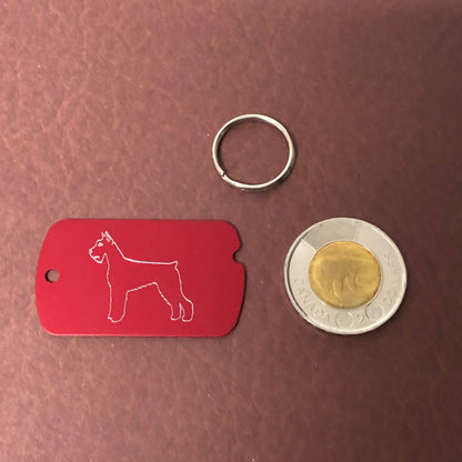 Dog, Personalized Aluminum ID Tag Diamond Engraved, For Backpacks, Equipment Bags, Key Chains, Keychains, Suitcases, CAbAMI