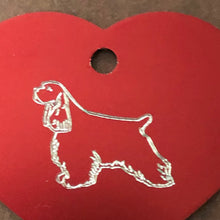 Load image into Gallery viewer, Cocker Spaniel, Large Heart Aluminum Tag, Personalized Diamond Engraved, For Cat Tag, Dog Tag, ID Tag, Bags, Backpacks, Key Chain, CARAPLHT