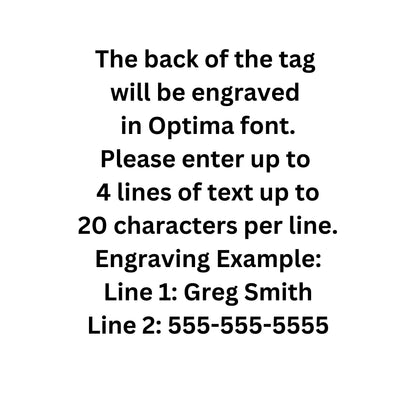 Dog, Aluminum Personalized Luggage Tag, Diamond Engraved, Perfect For Carry-on, For Backpacks, Suitcases, CAYAPLT