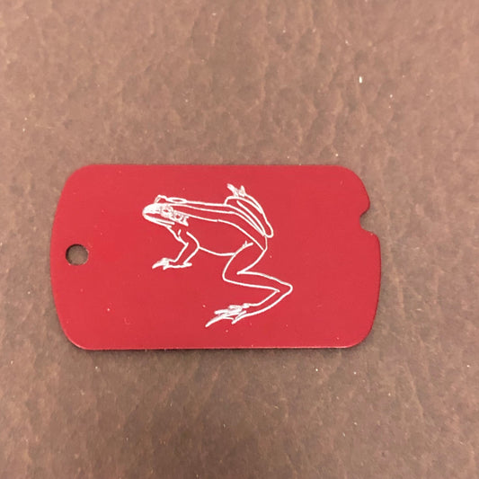 Frog, Toad, Amphibians, Dog Tag, ID Tag Personalized Aluminum Diamond Engraved for Carry-on, Backpacks, Bags, Key Chain Suitcase, CA3AMI