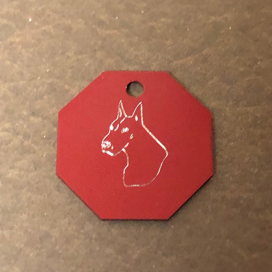 Dog, Large Stop Sign, Personalized Aluminum Tag Diamond Engraved Tag ID For Bags, Key Chains. CACAPLSS