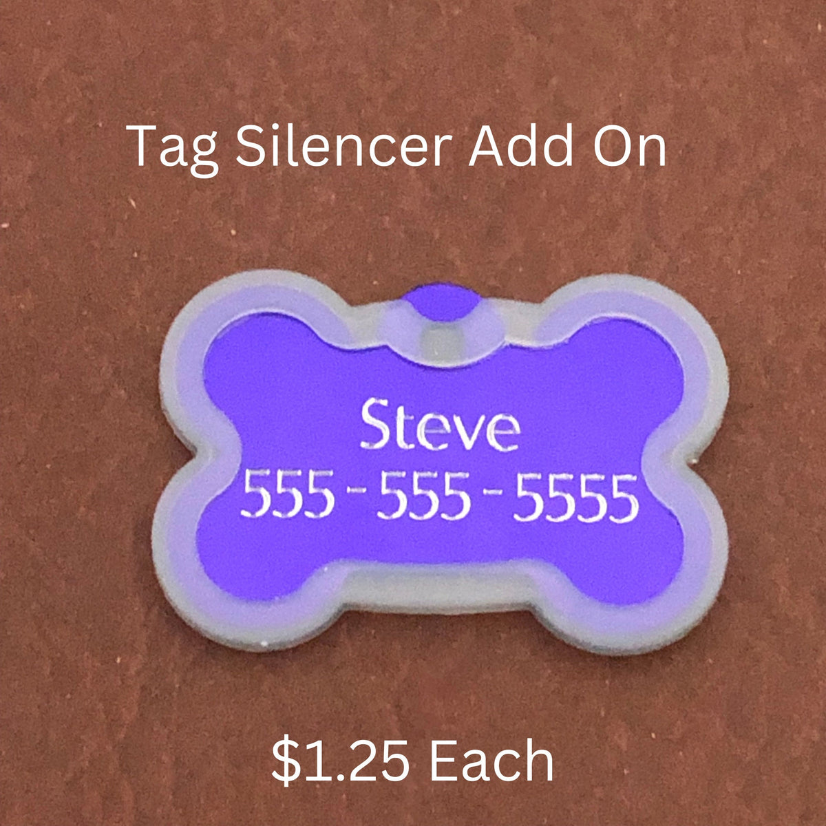 Ornate Floral Print Large Purple Bone, Personalized Aluminum Tag, Diamond Engraved, Dog Tag Cat Tag Small Animal Tag Kitty Tag Puppy OFPLPB