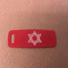 Load image into Gallery viewer, The Star of David, Magen David, Aluminum Personalized Red Luggage Tag, Diamond Engraved, Carry-on, Backpack, Suitcases CAdAPLT
