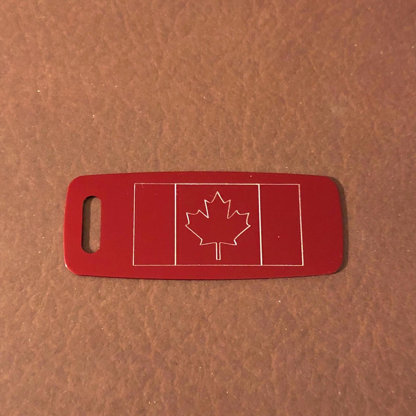 Canadian Flag, Aluminum Personalized Luggage Tag, Diamond Engraved, Perfect For Carry-on, Backpacks And Suitcases, CA2APLT