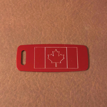 Canadian Flag, Aluminum Personalized Luggage Tag, Diamond Engraved, Perfect For Carry-on, Backpacks And Suitcases, CA2APLT