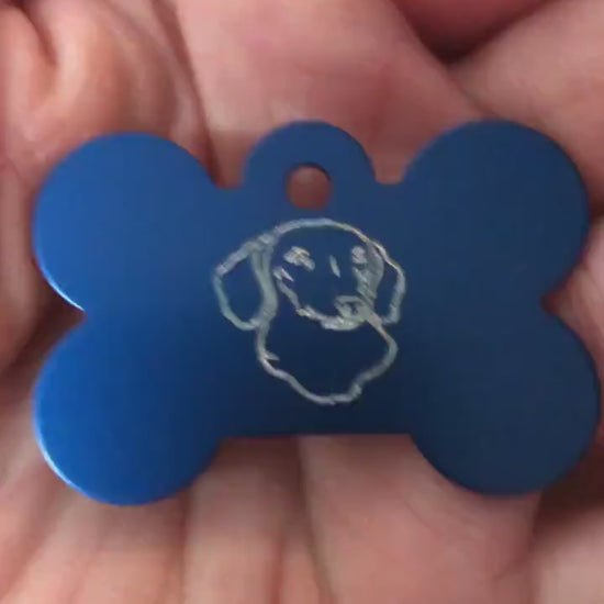 Dog, Large Bone Tag, Aluminum Personalized Diamond Engraved, Dog Tag, Pet Tag, ID Tags, For Dog Collar, Puppy Tag, CAPAPLBT